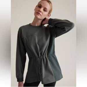 ATHLETA Triumph Hybrid Crewneck Sweatshirt Size Small Bali Green